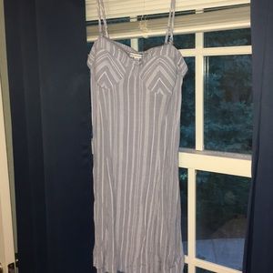 Cute small blue with white stripes dress